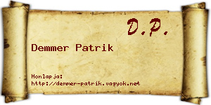 Demmer Patrik névjegykártya